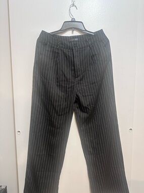 Men's Black Pinstripe Dress Pants